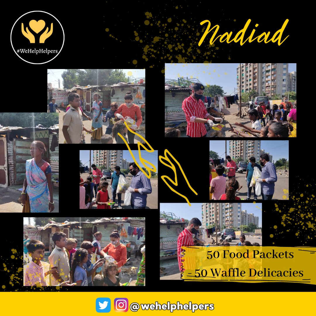 wehelphelpers's tweet image. Sometimes a small gesture by you could mean the worldto someone else
Be the reflection of goodness in the society.The cost is little yet the reward is rich A sight of our volunteers in Nadiad distributing 50+food packets along with more than 50sweet waffle delights among the poor