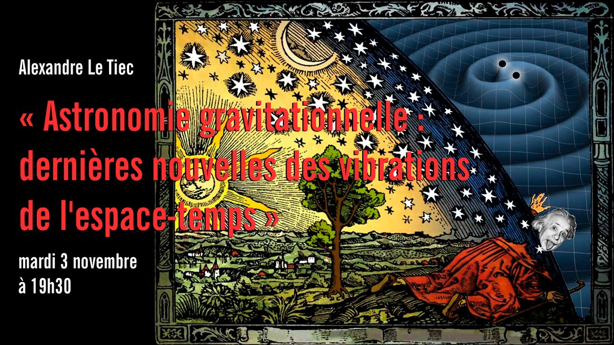 astroIAP's tweet photo. 9e conférence publique « à distance » depuis l'amphi (vide🙄) d'@astroIAP par Alexandre Le Tiec d'@Obs_Paris #LUTH, mardi 3 novembre à 19h30 en direct sur https://t.co/j655RdISgJ https://t.co/lKh8hdtIH3 @INSU_CNRS @CNRS_Paris @Sorbonne_Univ_ @sciencesenlive https://t.co/E279qX0XXm