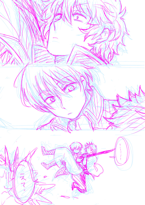 銀土描こうとして全然銀土っぽくない塊ができてる 