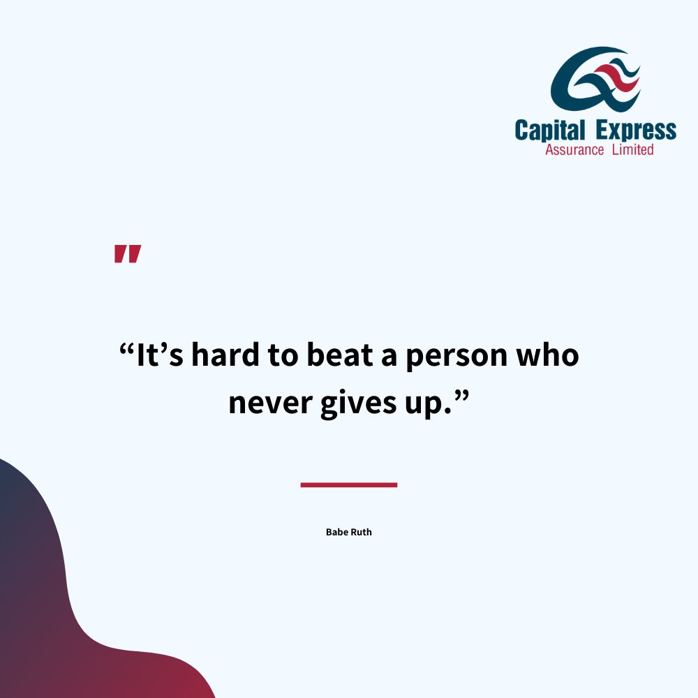 You can't be beaten if you don't give up. Keep pushing.

#QuoteoftheDay #TerrificTuesday #Tuesday #TuesdayMotivation #TuesdayThoughts #TuesdayPost  #LifeAssurance #LifeInsurance