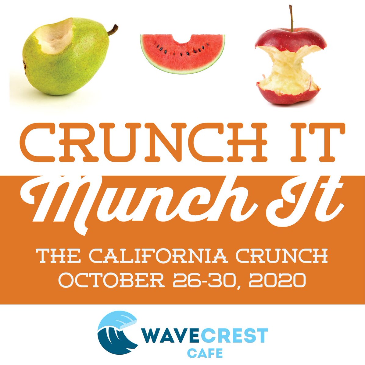 WaveCrestCafe's tweet photo. Join us for the 2020 California Crunch. Post pictures &amp; videos of yourself crunching fresh fruits &amp; veggies to celebrate Farm 2 School Month. Tag using #CACrunch and #WaveCrestCafe https://t.co/pz0xOg4KHO