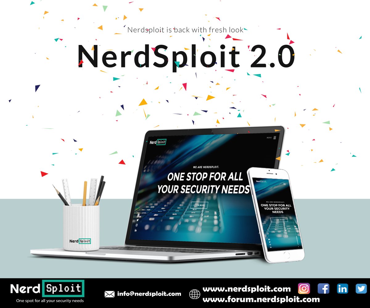 NerdsploitNS's tweet image. And we are back with fresh content with new team with new technologies.. Welcome To Nerdsploit 2.0
Do check new website
#webdesign #design #website #graphicdesign #marketing #webdevelopment #webdesigner #digitalmarketing #branding #seo #websitedesign #webdeveloper  #nerdsploit