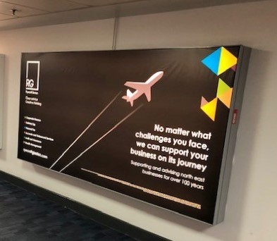 It is great to see RG’s name up in lights at NCL International Airport – please keep your eyes peeled when you are next passing through the #Airport! We would like to say a massive thank you to @CountChameleon and @NCLairport for their help in creating the artwork and design! https://t.co/Ucfj0Ndkr7