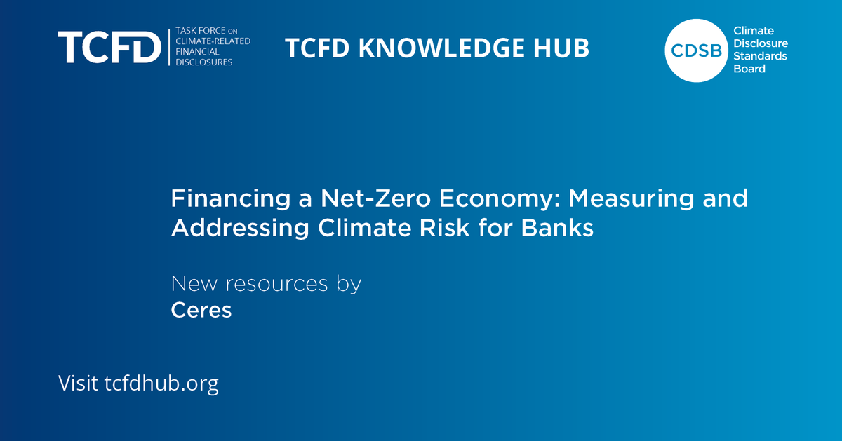 groenpensioenNL's tweet image. Voor bedrijven die hun klimaatbijdrage helder willen hebben en managen:
RT @CDSBglobal: New resource, the #TCFDHub: ow.ly/8ncc50C3UsQ  

Financing a net-zero economy: measuring and addressing climate risk for banks.

#climaterisk #TCFDAction