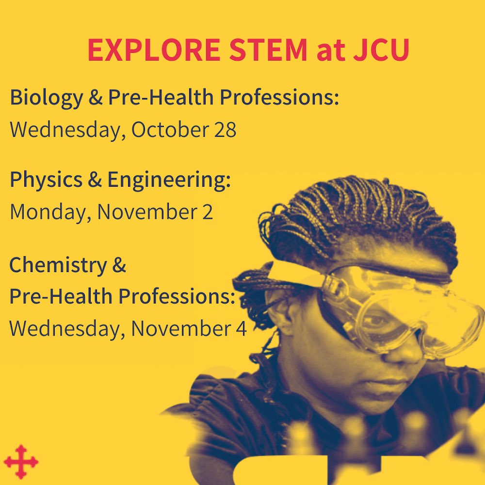 Excited by science?

Explore STEM at <a href="/JohnCarrollU/">John Carroll University</a> with live streams from Biology, Physics &amp; Engineering, and Chemistry.

Register at the link in our bio!
#ApplyJCU #WhyJCU