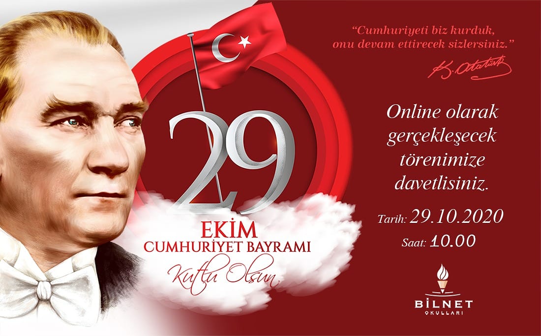 ayseeuzumm's tweet photo. Online olarak gerçekleşecek "29 Ekim Cumhuriyet Bayramı Törenimiz"e davetlisiniz.

#BilnetOkulları #29EkimCumhuriyetBayramı #29Ekim #OnlineTören #Tören https://t.co/GoZxqjdA1b