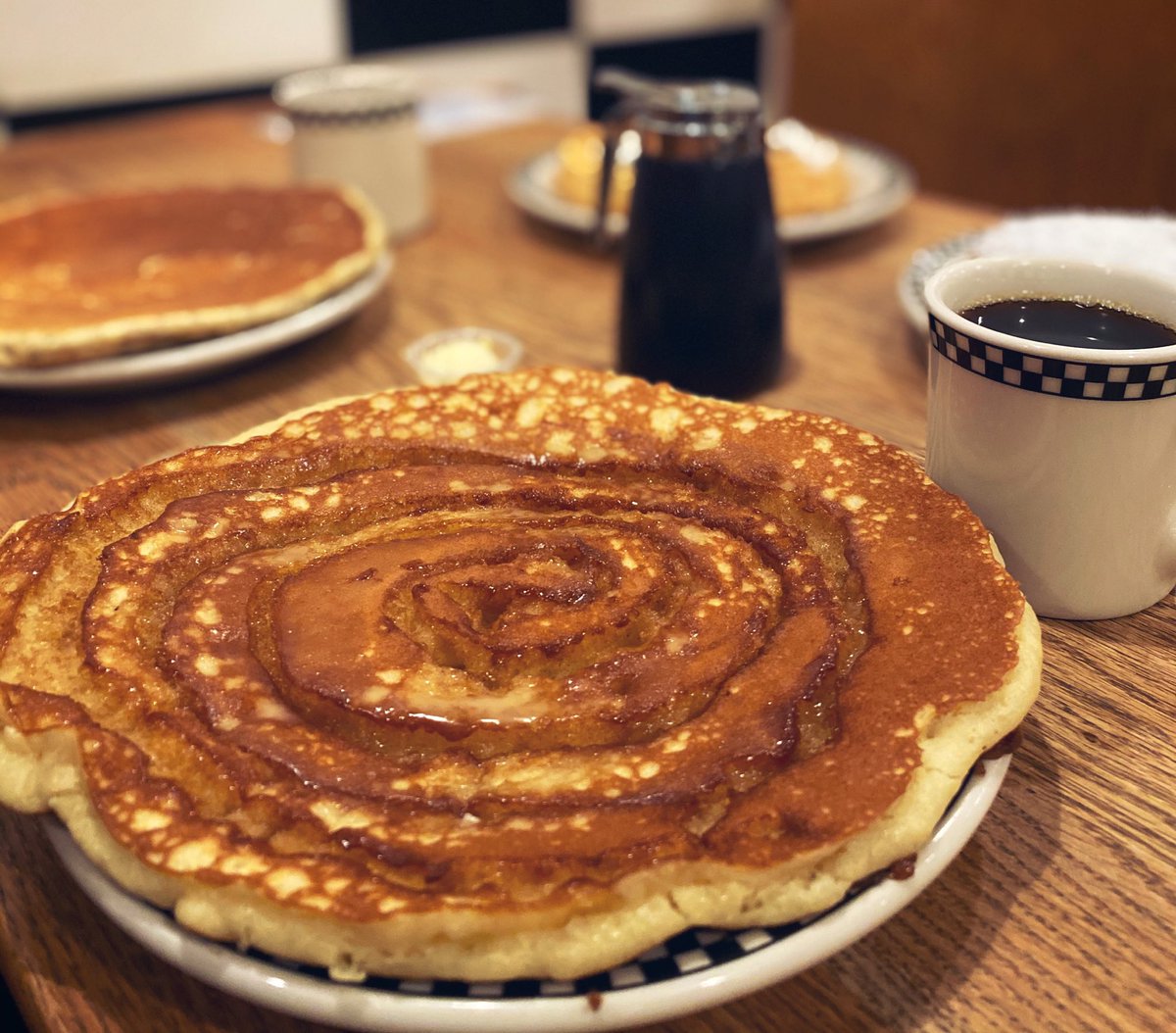 Some say this Cinnamon Pancake suddenly fell from the sky and hit Bob (the owner) on the head and that’s why he had the great idea to sell it only here at The Village deli. #goodluck #goodidea
