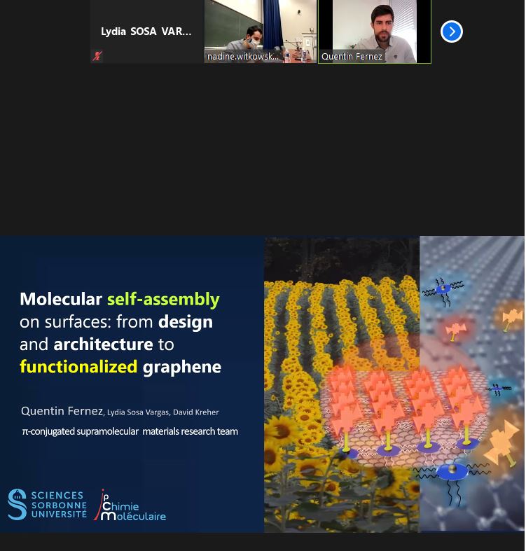 Polymers_SU's tweet photo. 👍📹A big congrats to our three PhDs presenting at this year's @ED397_Sorbonne Doctoral Days ! @LUIZLaura_ @FernezQuentin and Nicolas Audereau 👩‍🔬👨‍🔬👨‍🔬 https://t.co/JTGv7oy311
