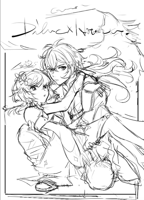 ディルほた(dilht) お姫様抱っこ ラフ
(服の装飾凄すぎてすでに挫折しそう) 