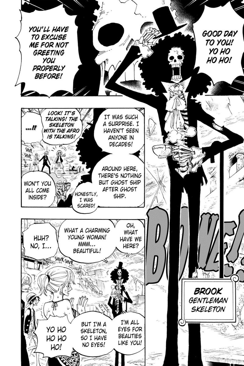 Introduction of Dead Bones Brook and foreshadowing to the shadow snatching plot of Thriller Bark
