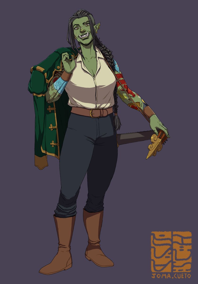 Hesla the Half-Orc Bard commissioned by. 