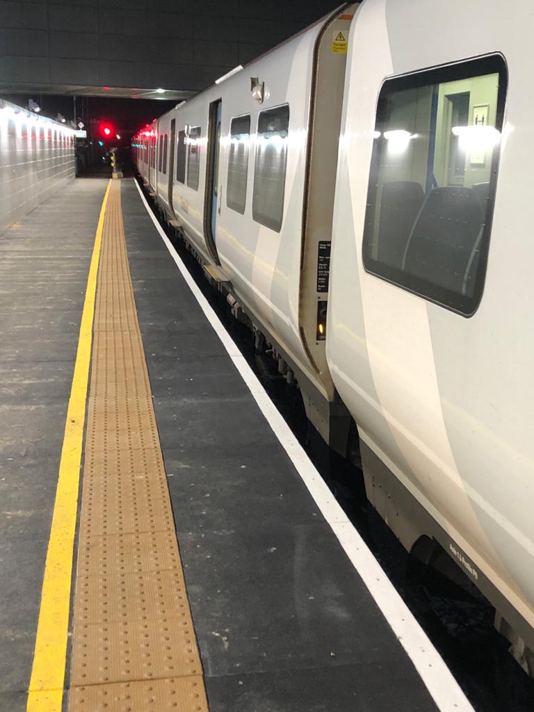 Stationary or low-speed trains don't wiggle about much so this picture gives the impression we could add a few inches to the platform to match the doorsteps and all will be well, especially as it's straight. /4