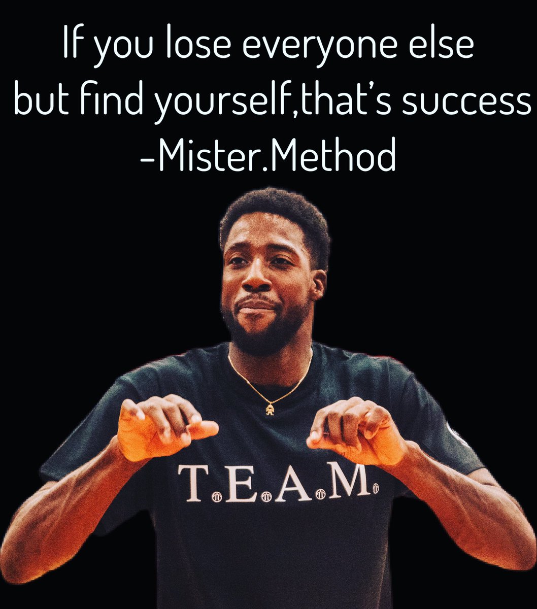 method_mister's tweet image. Sometimes people only like who you were not who you are becoming.
#lHTl4U A Method from T.E.A.M
Inspired from @scottyd_knows 

si pierdes a todos los demás pero te encuentras a ti mismo, eso es éxito
