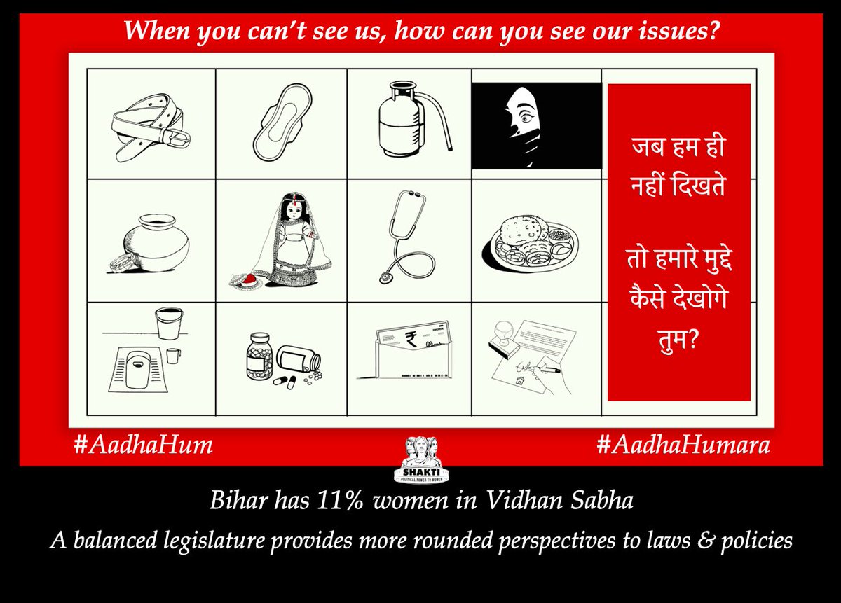  #BiharElections2020   Even temples and China find mention by parties but law & order for women's safety, horrendous loss of women's livelihoods, domestic violence, lack of toilets/running water, access to health & hygiene unmentioned!  #ElectHer  #MoreMahilaMLAs for  #BehatarBihar
