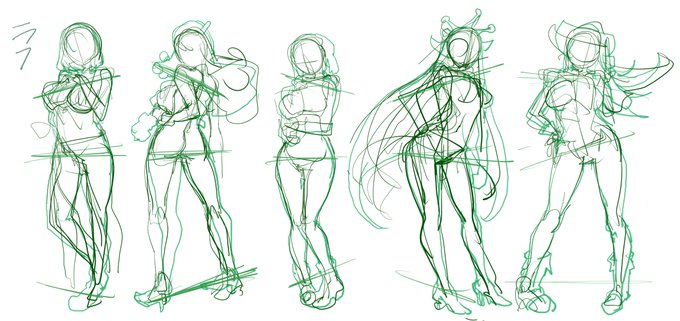 登場人物紹介用画像、ラフから完成まで|蒟吉|pixivFANBOX https://t.co/Oa8VctlCCA 
次の単行本のヒロインたち。
完成版はfanboxにて公開です。 