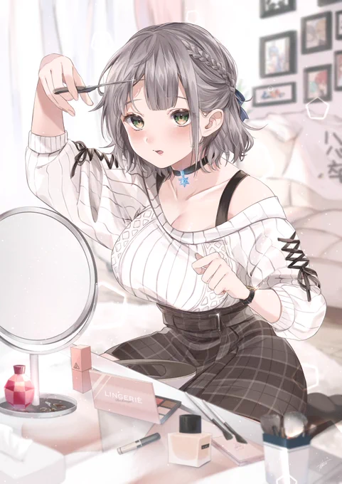 女の子の朝は忙しい?♥︎·°
 #ノエラート #白銀ノエル新衣装 