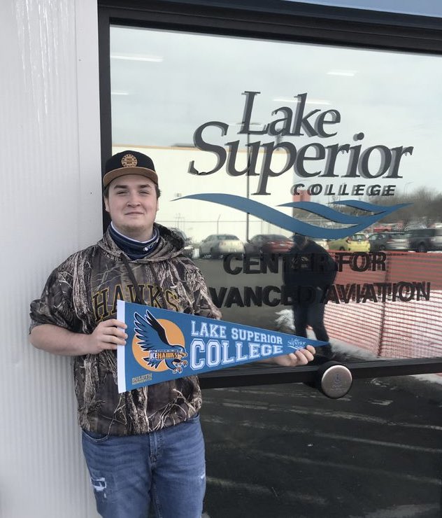 LSC_Duluth's tweet photo. Welcome to Lake Superior College! Alex Coenen is a Senior at Hermantown High School. He recently toured LSC’s Center for Advanced Aviation to learn more about the Aviation Maintenance program. He’s excited to #ApplyForFreeToLSC and go from a Hermantown Hawk to a LSC IceHawk. https://t.co/ODq9RfynbM