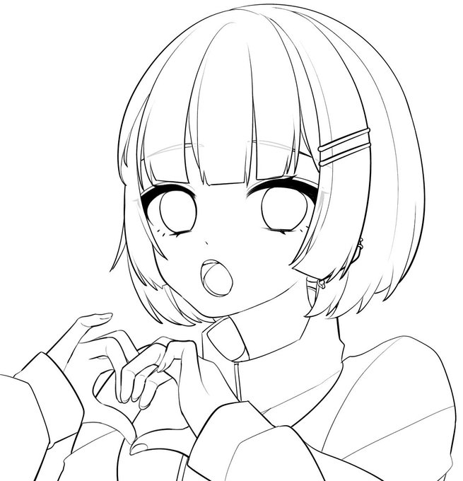 フリー線画のtwitterイラスト検索結果