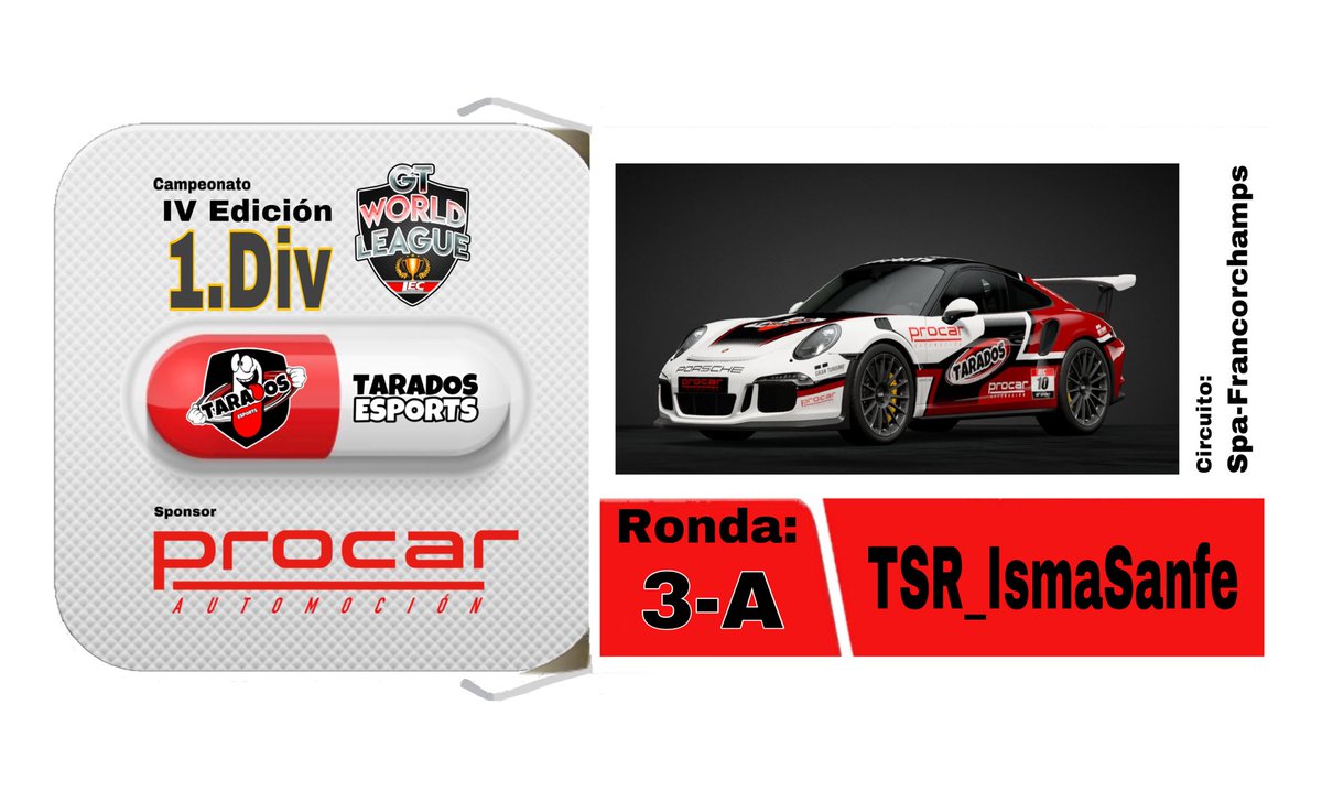 Semana de IV #GTWorldLeague de <a href="/lecesports/">LEC Esports</a> , hoy martes Ronda 3-A, en pista @ismaasanfe

🎥🔴 22:15h  -  twitch.tv/lecesports

👀👉🏻<a href="/ProcarAutomoci1/">Procar Automoción</a>