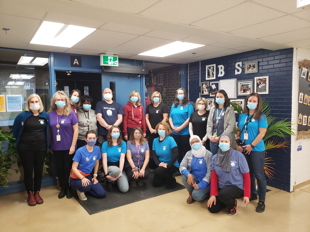 BayviewPSchool's tweet photo. We're in our new Bayview gear and are so happy to be back at school with our students and our colleagues! https://t.co/YQS5cyNRZC
