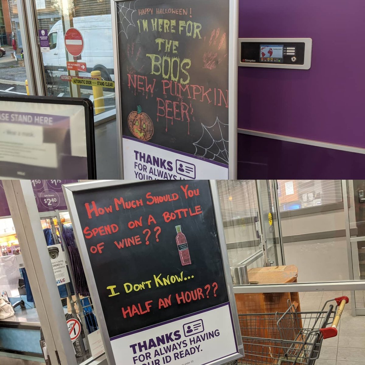 moneyhugger's tweet photo. Loving the cheeky blackboards at NSLC lately 😆 #halifax #novascotia https://t.co/NkR3WhxvR2