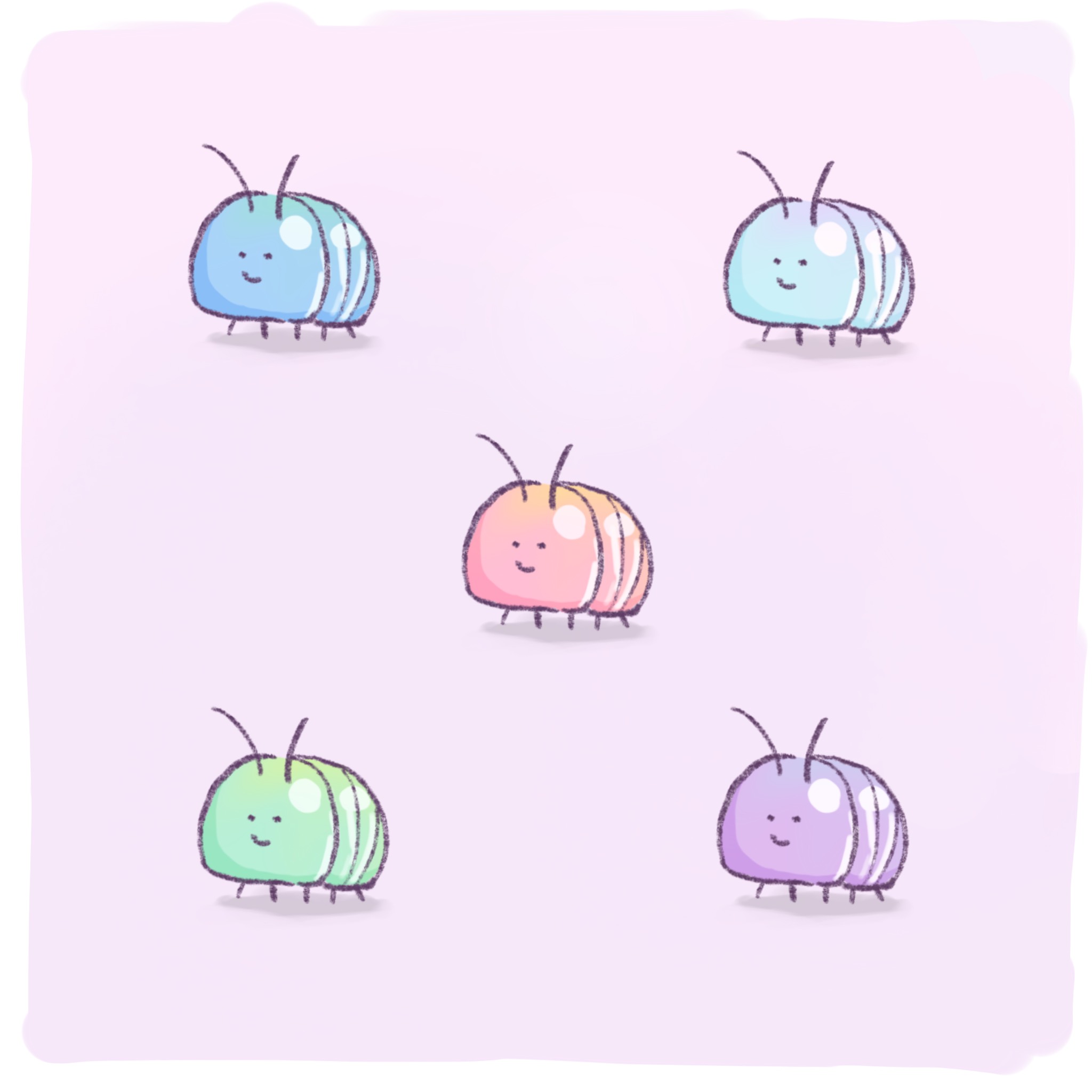 杉江慎介 デザイナー No 87 ニーホさん ダンゴムシ １ 曲芸するニーホさん ２ 登場ダンゴムシ ３ 嫌いな人が多いモチーフをかわいく描いてみました 絵描きさんと繫がりたい ゆるいイラスト ニーホさん 虫 昆虫 ダンゴムシ Illustration Design