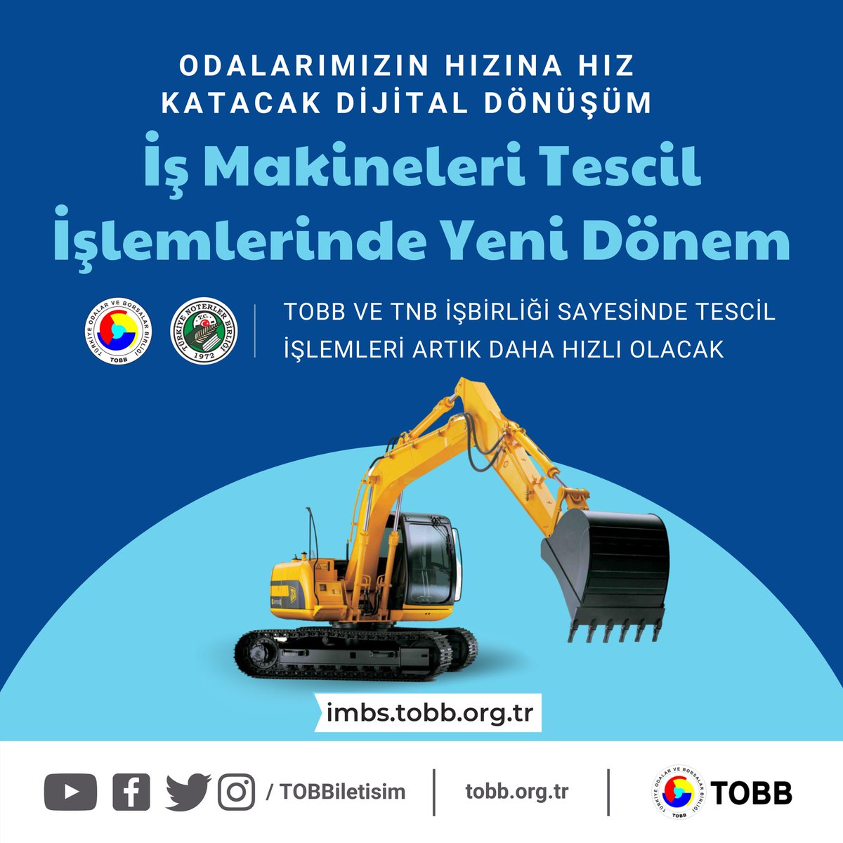 Türkiye Noterler Birliği ile TOBB İş Makineleri Bilgi Sistemi entegrasyonuna yönelik protokol imzalandı. Noterlerde satışı gerçekleştirilen iş makinelerine ilişkin bilgiler, anında TOBB veri tabanına aktarılacak.