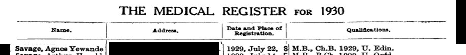 Today we celebrate Dr Agnes Yewande Savage, who joined our register in 1929.

She was the first woman of West African heritage to train &amp; qualify in medicine, earning the Dorothy Gilfillan Memorial Prize for the best female graduate in 1929.

Thanks Dr Savage. #BlackHistoryMonth