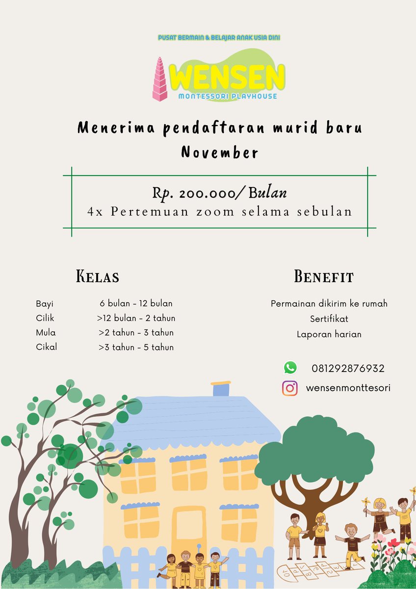 wensenplayhouse's tweet photo. Motorik Kasar dan Halus penting banget loh mom untuk anak usia dini, yuk untuk melatih motorik ananda daftarkan segera di Wensen Montessori Playhouse karena mainannya sudah disiapkan oleh Bu Guru dan mommi cukup mendampingi saja #montessori #montessoriplayhouse #montessoriCibubur https://t.co/0ajI44rYcj