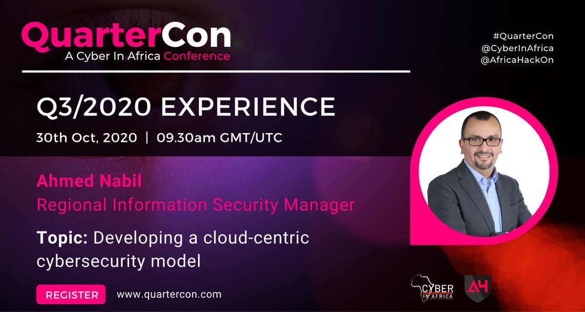 Come join my session <a href="/CyberInAfrica/">Cybersecurity in Africa</a> on Friday 30th Oct 9:30 AM GMT to discuss how to think of cloud security and develop the new model of security.
#cybersecurity #cloudsecurity #security #ciso #datasecurity #cisolife #dataprivacy #informationsecurity #infosec #Quartercon