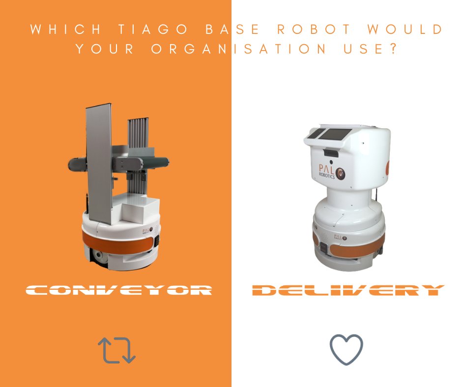 PALRobotics's tweet image. Which of these #PALRobotics&apos; intralogistics solutions would your organisation use? Vote by using reactions!
Learn more about #TIAGoBase and its modularity here ➡️pal-robotics.com/robots/tiago-b…
#robots #robotics #tech #TechNews #vote #logistics #intralogistics #amr