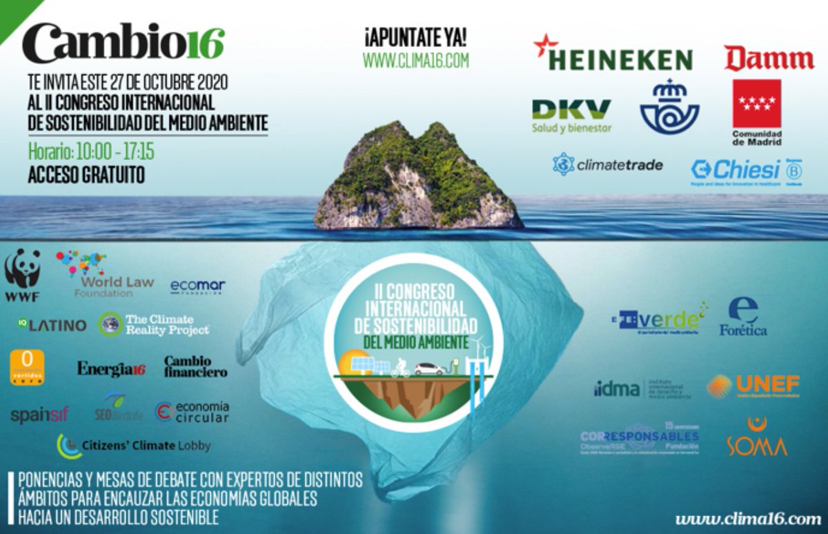 🔴Sigue en directo el II Congreso Internacional de Sostenibilidad Medioambiental, ¡como nosotros!

 Organizado por  <a href="/Cambio16/">Cambio 16</a>
 
 👉 bit.ly/2JefjWl

#SoySostenible #IICISM #CISM2020