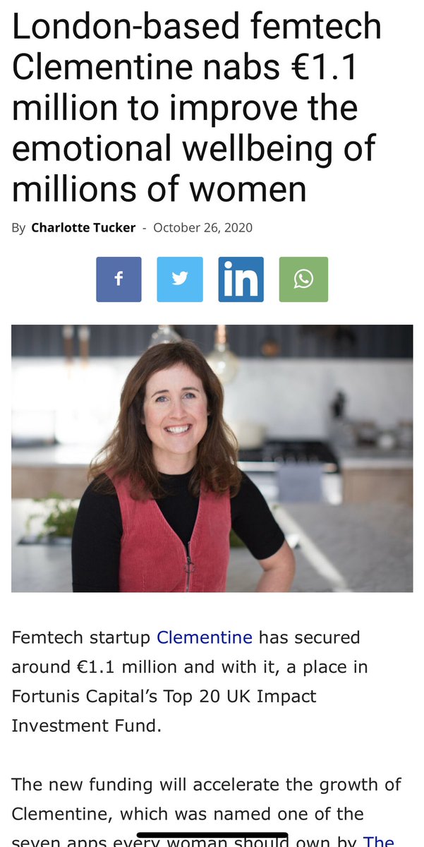 Great women making moves for other women! This is what I like to see! <a href="/Clementineappuk/">Clementine</a> #clementine #Wellbeing #app