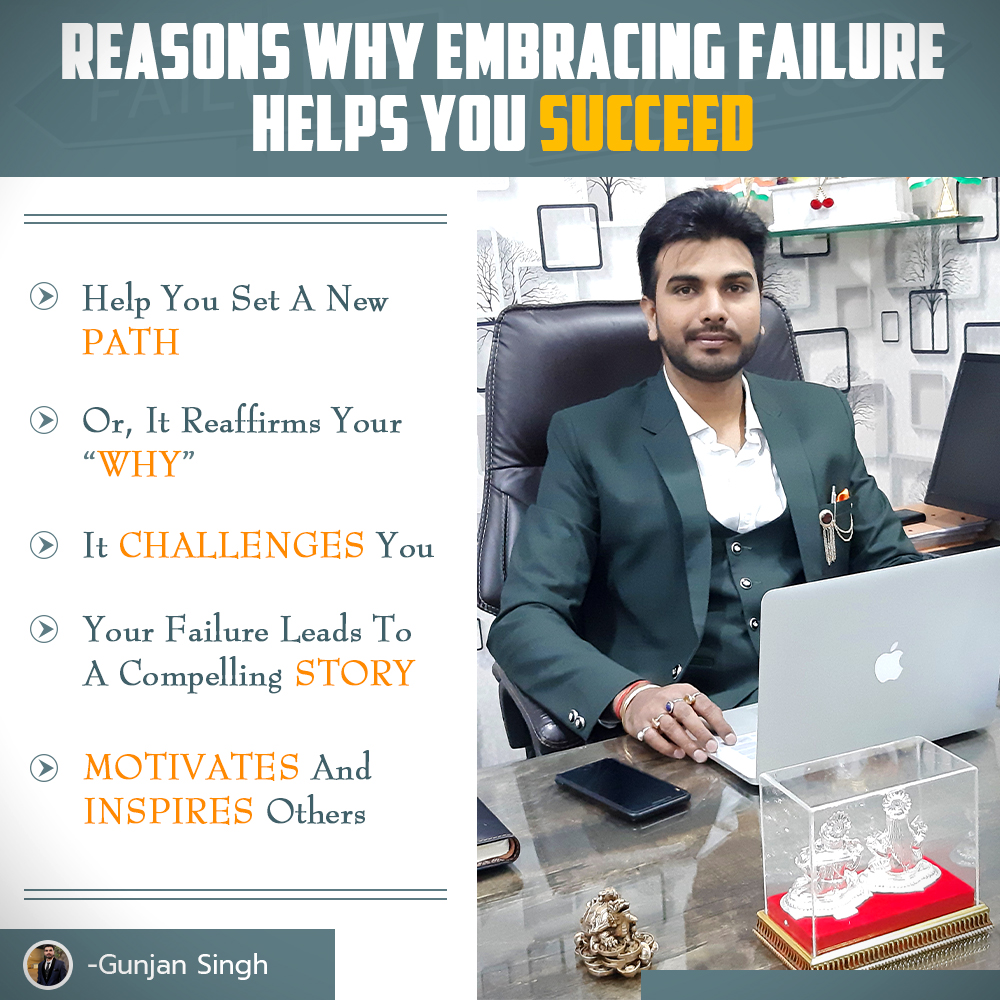 Every mistake is an opportunity to learn. Accepting failure in life is important and would be your first step towards embracing success.

#failureistemporary #learnfromfailure #learnfrommistakes #nevergiveup #thoughtoftheday #tuesdaythoughts #GunjanSingh #WebClickDigital