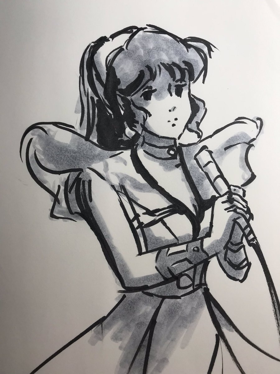 Thuaners's tweet photo. #inktober day 27. prompt - music. #LynnMinmei 🥰 i loved #Robotech as a kid, it left such an impression on me i remember it fondly to this day. drawn listening to music by #mariiijima 🥰 and Robotech main theme. #inktober2020 #lynnmineifanart #robotechfanart #macross #lynnminmay https://t.co/uWce5liEMf