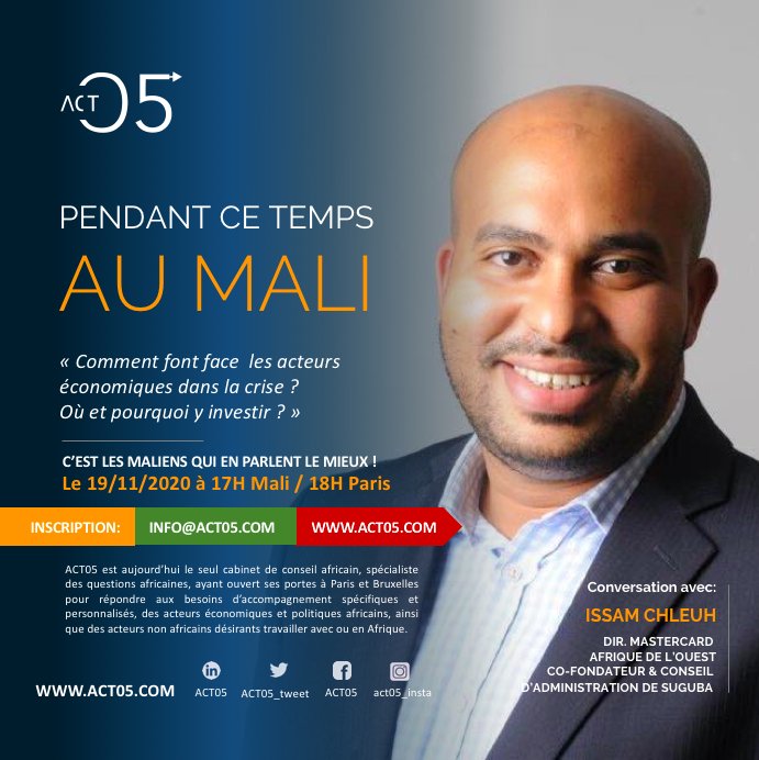 ACT05_tweet's tweet photo. On en a tant parlé avec les clients, partenaires et ami.e.s du #Mali. Comment faire face, faut-il rester? Partir? #Investir?
Ainsi est née cette serie de discussion. Il est primordial d'avoir l'nfo de l'intérieur.
Inscrivez-vous gratuitement
👉🏾 https://t.co/DckrWA0evW
#act05 https://t.co/3k6E8BwWFw