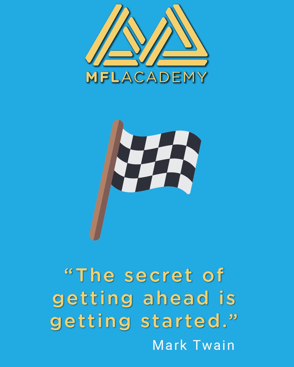 MFLAcademy's tweet photo. ¡Muy buenos días!

"El secreto para salir adelante es simplemente empezar." — Mark Twain

Empecemos esta semana con mentalidad de crecimiento y energía positiva para alcanzar las metas que nos hemos propuesto.

Come on! You can do it! https://t.co/rxb1gPeaWj