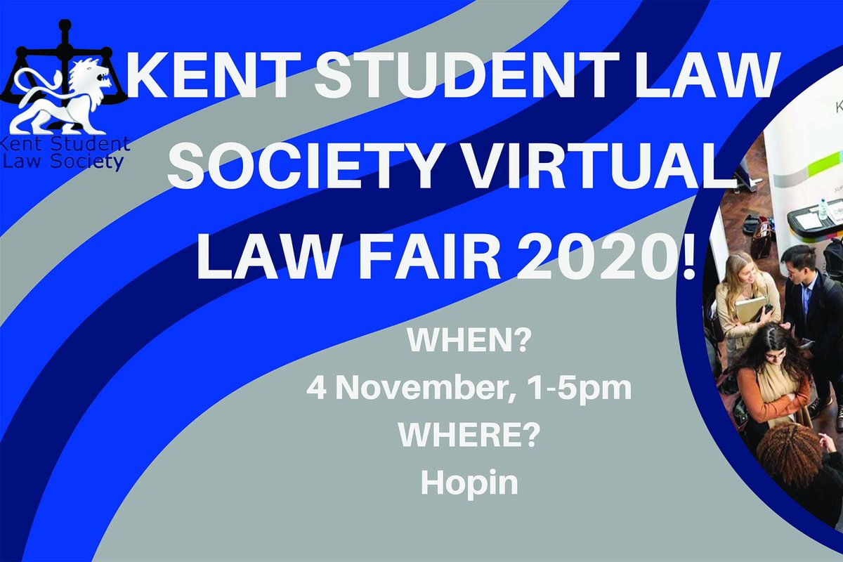 KentLawSchool's tweet photo. This year's #LawFair is going virtual with excellent networking opportunities available online from 1pm - 5pm on Weds 4 Nov.

Organised each year by @KentStudentLaw, the event is open to all @unikent students with an interest in pursuing a legal career.

https://t.co/9AppjOAHhC https://t.co/Kg5rLztVUh