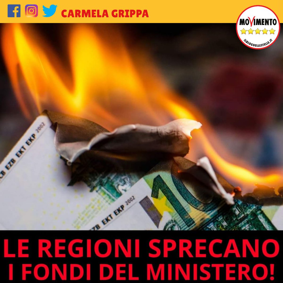 MELINDAGRIPPA's tweet photo. 300 milioni messi a disposizione da parte del solo Ministero dei #trasporti per l'aggiornamento e la prevenzione anti-COVID. Ma solo 120 sono stati effettivamente utilizzati dalle #Regioni. Milioni di euro stanziati, ma che alcune Regioni hanno letteralmente BRUCIATO.
#COVID__19 https://t.co/LLTjbbiUNG
