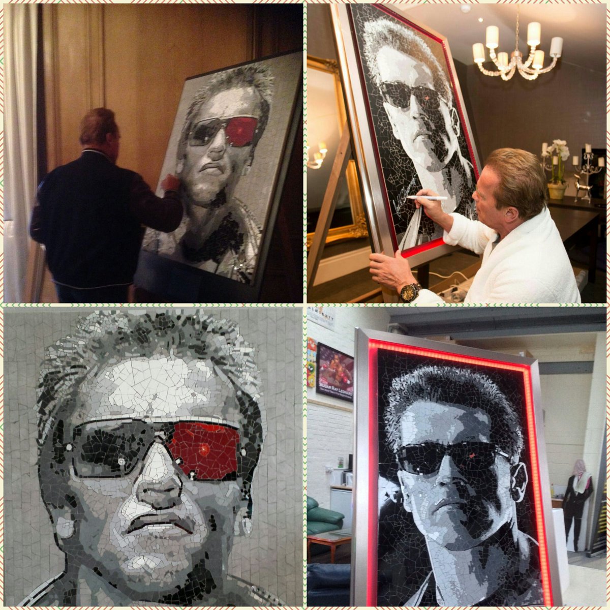 Lally1Robert's tweet photo. Happy 36th birthday to #TheTerminator #arnoldfans #arnoldschwarzenegger #scifi #80smovies #80s #roblallymosaic #anexpwith https://t.co/IzPxyksVbG