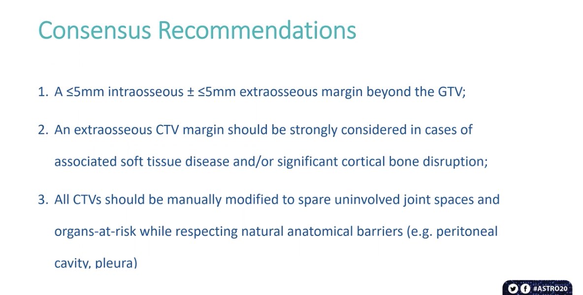 OncoRod's tweet photo. Consensus contouring recommendations for SBRT of Non-spine bone mestastases 👏 #astro20

👉CTV:
- avoid uninvolved joint spaces
- spring organs at risk
- respecting natural barriers to spread 

Great job! @TimkWin https://t.co/hCCmCVZPV6