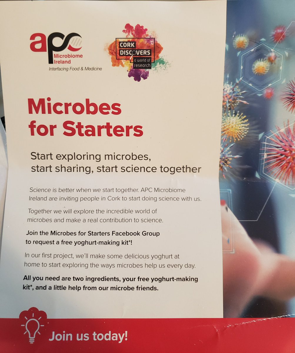 Work is following me home! Lovely flyer for the new <a href="/Pharmabiotic/">APC Microbiome Ireland</a> public outreach initiative came through the letter slot! 

#publicoutreach #scienceoutreach #scienceathome #scienceweek