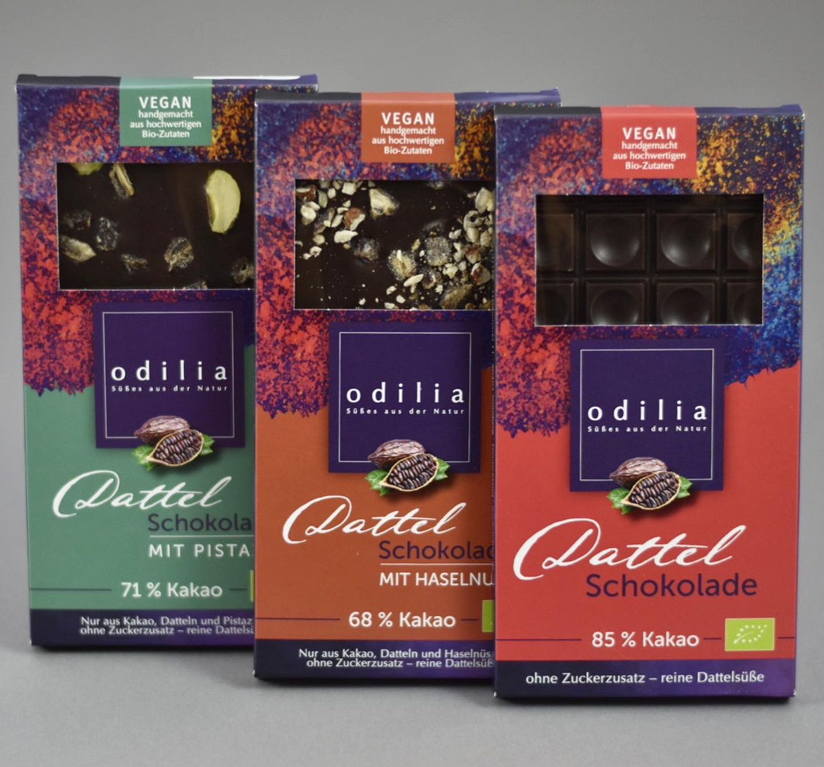 Goldmarke's tweet photo. Schönes Projekt zu Ende gebracht: #verpackungsdesign für Odilia: #schokolade, #vegan und #zuckerfrei https://t.co/1YZI3DGBJX