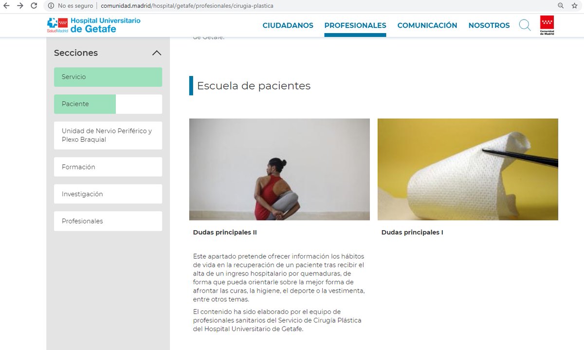 El #HospitaldeGetafe amplía en su Web la info sobre cuidados en la recuperación de pacientes que han sufrido quemaduras. Toda la experiencia de su Servicio de C. Plástica y Unidad de Grandes Quemados, para resolver las principales dudas bit.ly/2HHhKQu