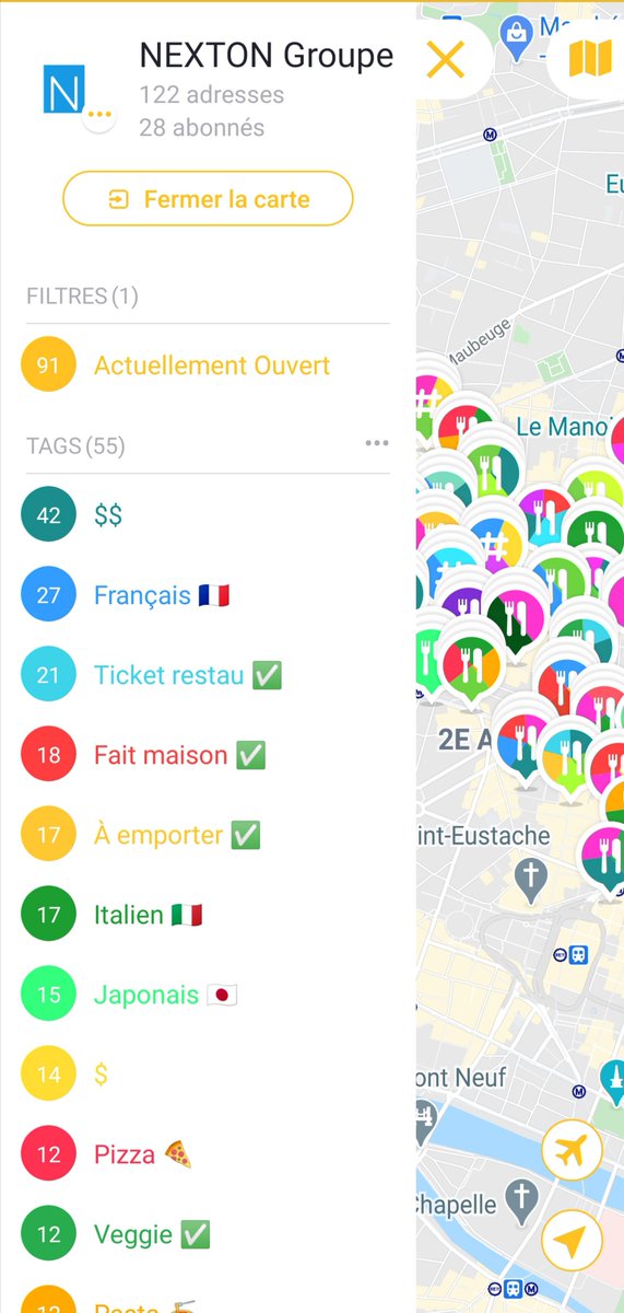 NextonGroup's tweet image. Un p’tit creux et vous ne savez pas où manger ? 
N’hésitez pas à utiliser notre #Mapstr qui recense les meilleures adresses de la #TeamNEXTON à Paris, Lyon, Bordeaux ainsi qu’en Corrèze 🥰
Pour en savoir plus 👉 bit.ly/2TvwXqq