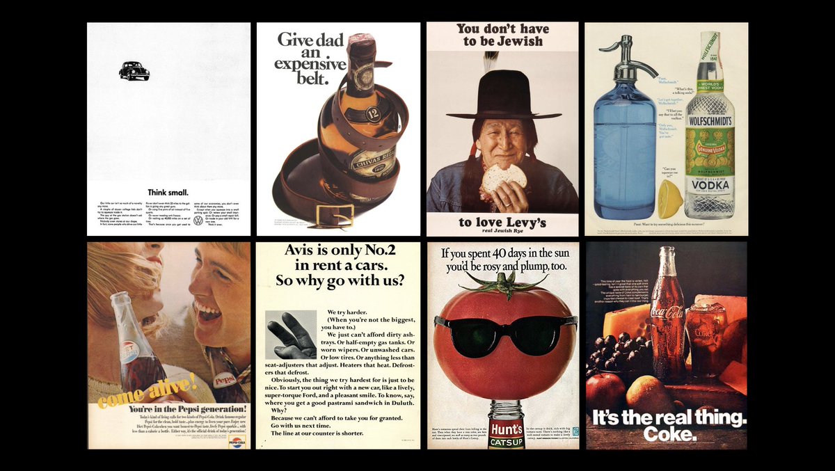 A brief tour of what happened in the advertising industry in the 60s. A thread.