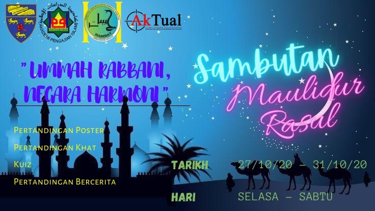 officialhabibat's tweet photo. LIVE UPDATE: Program sempena Sambutan Maulidur Rasul dikendalikan oleh LAJNAH AKADEMIK & INTELEKTUAL π©π»βππ¨π»βπ- " Ummah Rabbani Negara Harmoni"- 27 OKT 2020- 31 OKT 2020| Selasa-Sabtu
#sambutanmaulidurrasul
#KitakanHabibat
#ProgramHabibat https://t.co/KU86IMaCAB