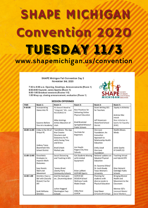 🔊 See you in ONE week! 
💻Registration open at shapemichigan.us/convention
