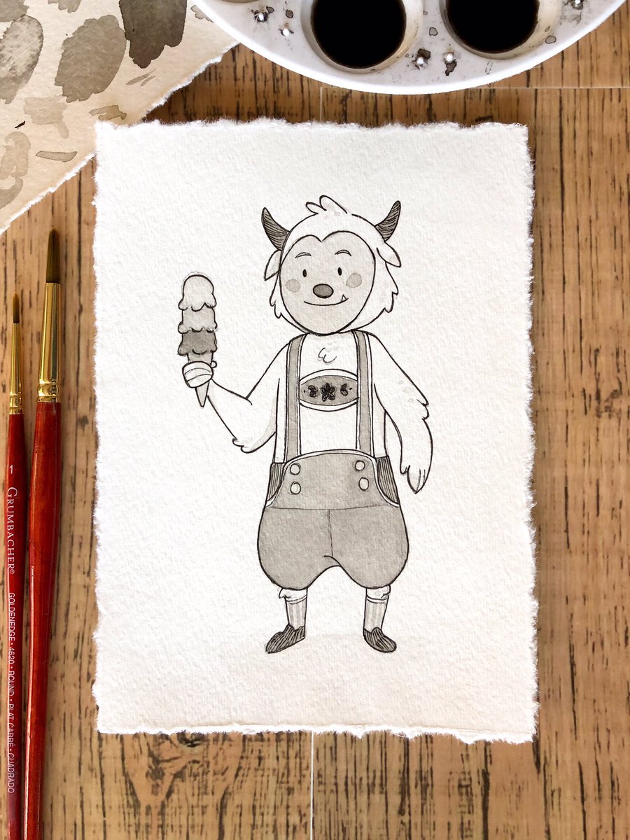 MelDaigleArt's tweet photo. Yetis absolutely LOVE yummy ice cream treats! 🍦💕
.
.
What’s your favorite ice cream flavour? I’m a big fan of anything with chocolate in it 🤤
.
.
 #inktober #inktober2020 #illustration #characterdesign #childrensbooks #monstermania2020 #svslearn #inktoberday27 #yeti https://t.co/roajuv3u8Y