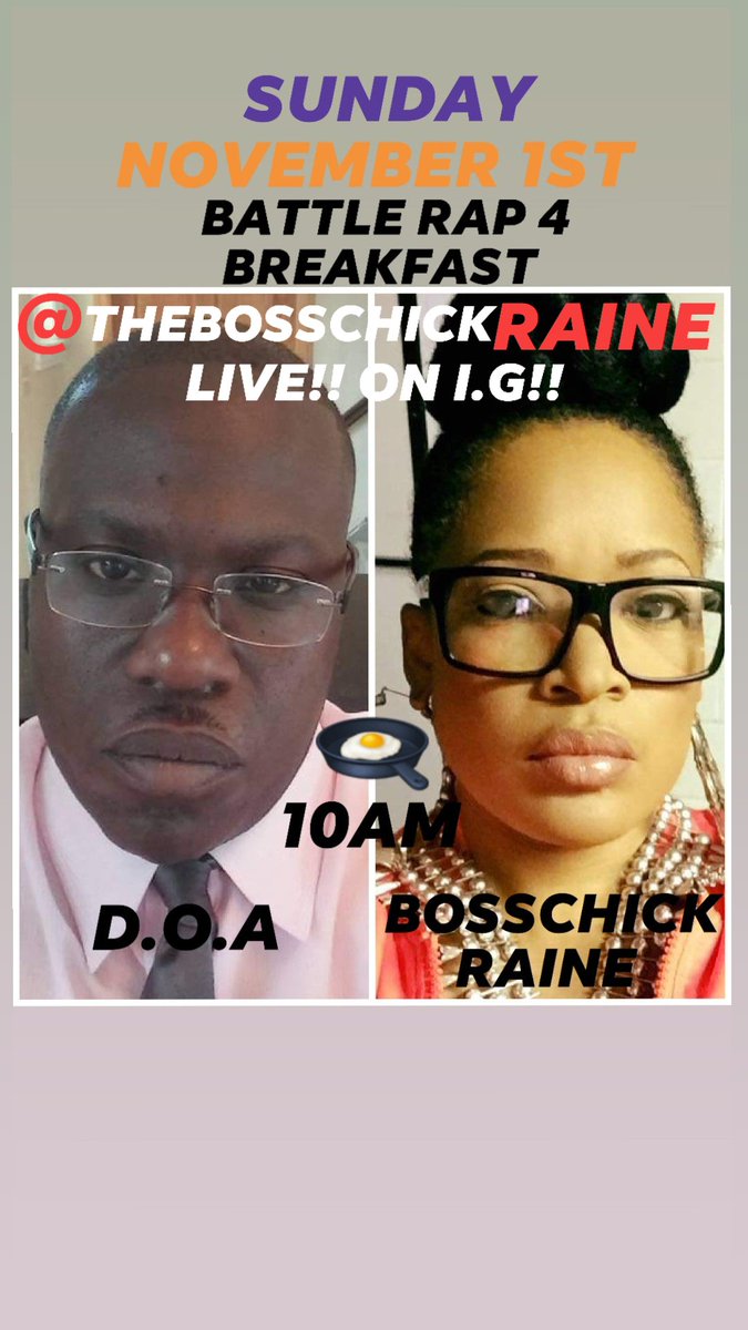 LIVE ON I.G!! NOVEMBER 1ST. SUNDAY <a href="/10AM/">☆♩ ♪ ♫ ♬♡</a> LET'S GO!! <a href="/IKEPTHEGOD1/">IKE P THE G.O.D. #CHEATCODE</a> @BossChickRAINE <a href="/mz_va_finest/">Mz VA</a> <a href="/MzLeta_Truth/">PHYLLIS JACKSON 🏀</a> <a href="/Youngrapgawd/">• Rap Gawd •Celebby•</a> <a href="/YoungGattas/">🔫Gattas🔫</a> <a href="/jaguarwright/">jaguarwright</a> @CarterYasmina <a href="/humble_gz/">Partners Of DA KONTROL ROOM</a> <a href="/roc_carter/">Roc Carter partners of Da Kontrol Room</a> <a href="/battle_thon_ent/">Zyir 6K - Photographer | Videographer | Creator</a> <a href="/tee_y215/">Tee-y</a> @_eccentrics01e_ @Bull_AfterDark <a href="/MzNewYorkOne/">SheLovesBattleRap</a> @choseno52502233